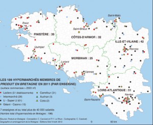 Hypermarchés membres de Produit en Bretagne (2011)