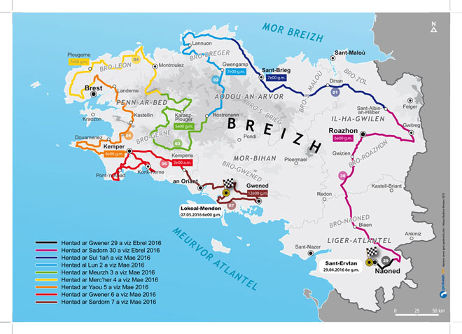 Ar Redadeg : une course pour promouvoir la langue bretonne.